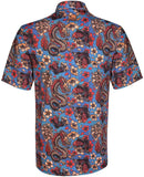 Tattoo Golf: Men's Dragon vs Koi Cool-Stretch Golf Shirt - Multicolor Clothing