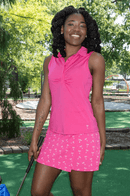 Golftini: Women's Pull-On Asymmetrical Skort - Shaken (Hot Pink) Clothing