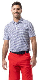 SanSoleil: Men's UPF 50 SolTek Ice Button Print Polo - 900840 Clothing