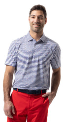 SanSoleil: Men's UPF 50 SolTek Ice Button Print Polo - 900840 Clothing