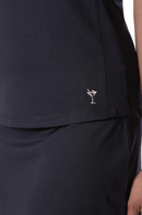 Golftini: Women's Sleeveless Zip Polo - Navy / White Clothing