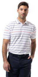 SanSoleil: Men's UPF 50 SolTek Ice Button Print Polo - 900840 Clothing