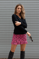 Golftini: Women's Long Sleeve V-Neck Sweater - Black