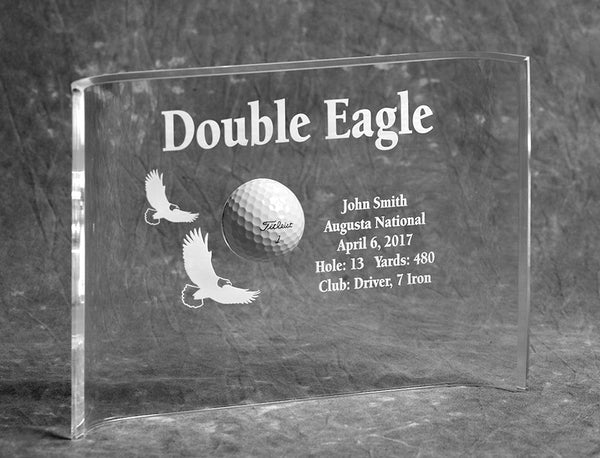 Eureka Golf: Double Eagle 7x10 Acrylic Crescent Award