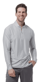 SanSoleil: Men's UPF 50 SolTek Ice Check 1/4 Zip Melange Mock - 900838 Clothing