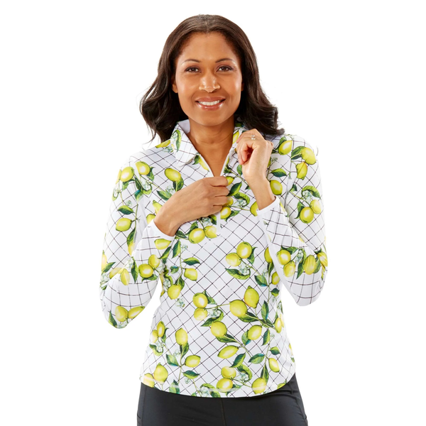 Nancy Lopez Golf: Women's Balance Long Sleeve Polo - Tart (Size Large) SALE