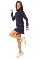 Golftini: Women's Be An Athlete Side Pleat Performance Skort - Navy