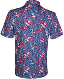 Tattoo Golf: Men's Guns & Roses Cool-Stretch Golf Shirt - Multicolor Clothing