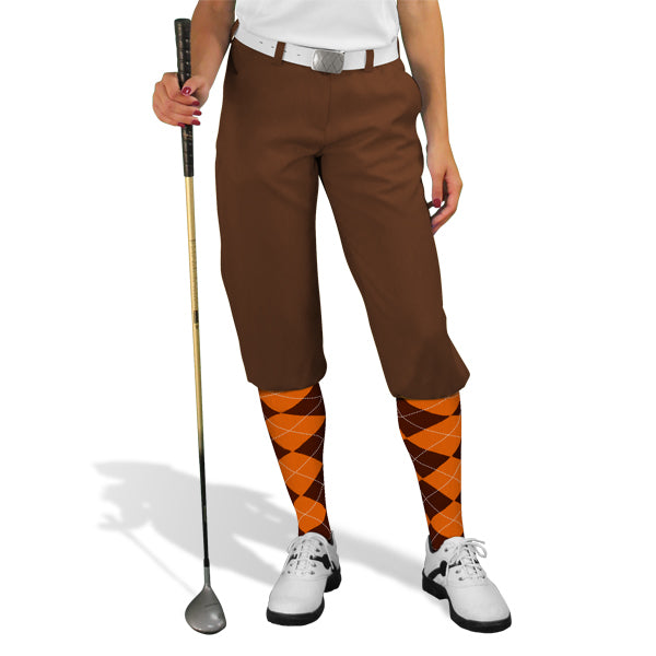 Golf Knickers: Ladies 'Par 3' Microfiber Golf Knickers - Brown