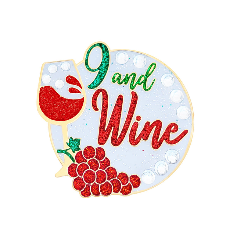 Navika Ball Marker & Hat Clip - 9 and Wine (Red)