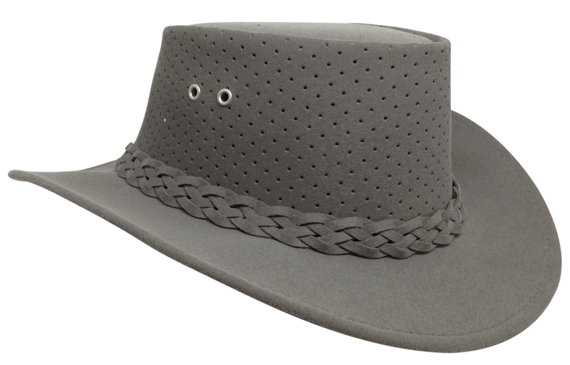 Aussie Chiller Outback Bushie Perforated Hat - Grey