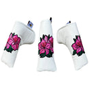 Sunfish: Genuine Leather Augusta Azalea Headcovers and Alignment Stick Golf Club Headcovers
