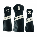 Sunfish: Leather Headcovers Set - Black & White