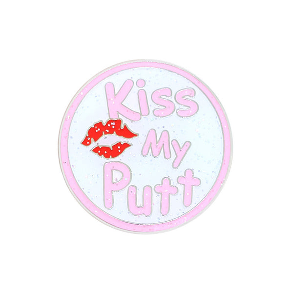 Navika: Glitzy Ball Marker & Hat Clip - Kiss My Putt