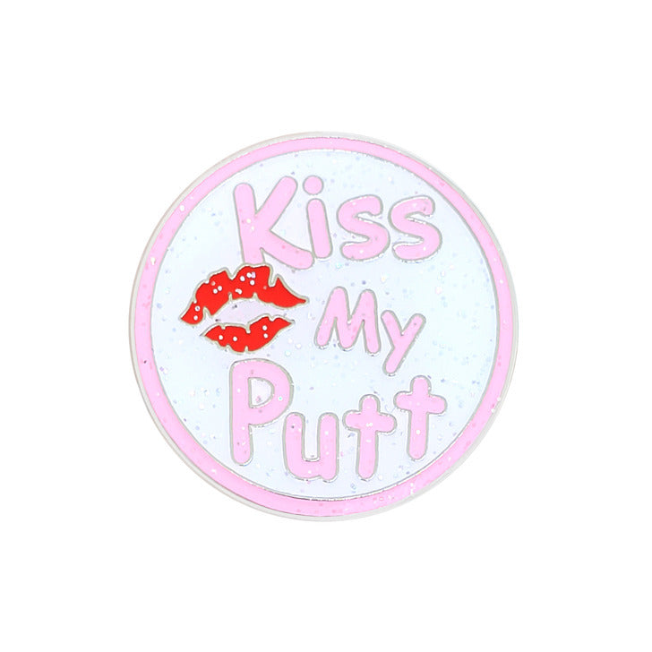 Navika: Glitzy Ball Marker & Hat Clip - Kiss My Putt