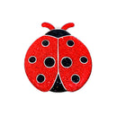 Navika: Glitzy Ladybug Ball Marker on White Flower Hat Clip
