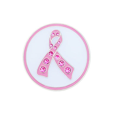Navika: Swarovski Crystals Ball Marker & Hat Clip - Pink Ribbon
