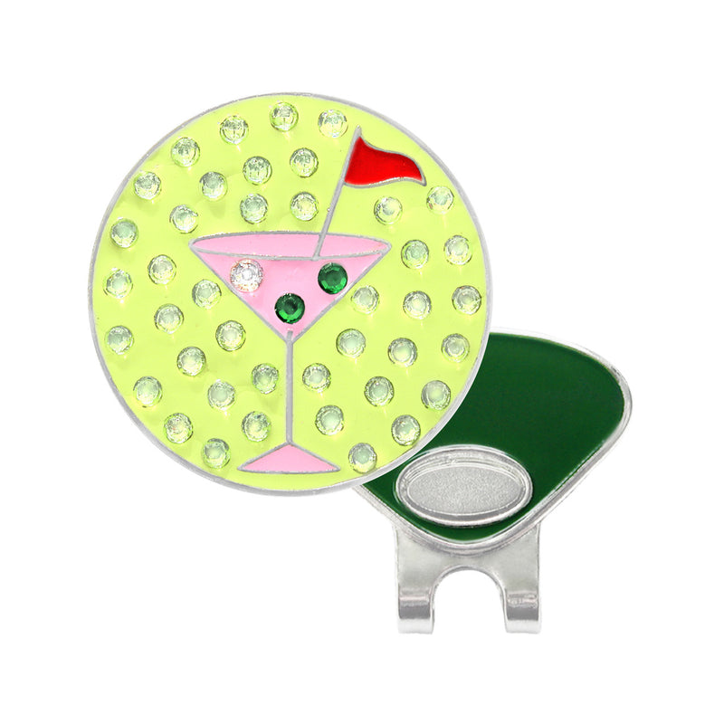Navika: Swarovski Crystals Ball Marker & Hat Clip - Pink Martini
