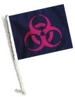 SSP Flags: Car Flag with Pole - Biohazard Green