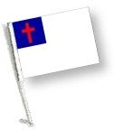 SSP Flags: Car Flag with Pole - Christian