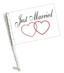 SSP Flags: Car Flag with Pole - Just Married