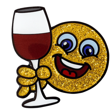 ReadyGolf: Glitter Ball Marker & Hat Clip - Emoji Cheers! Smiley Face