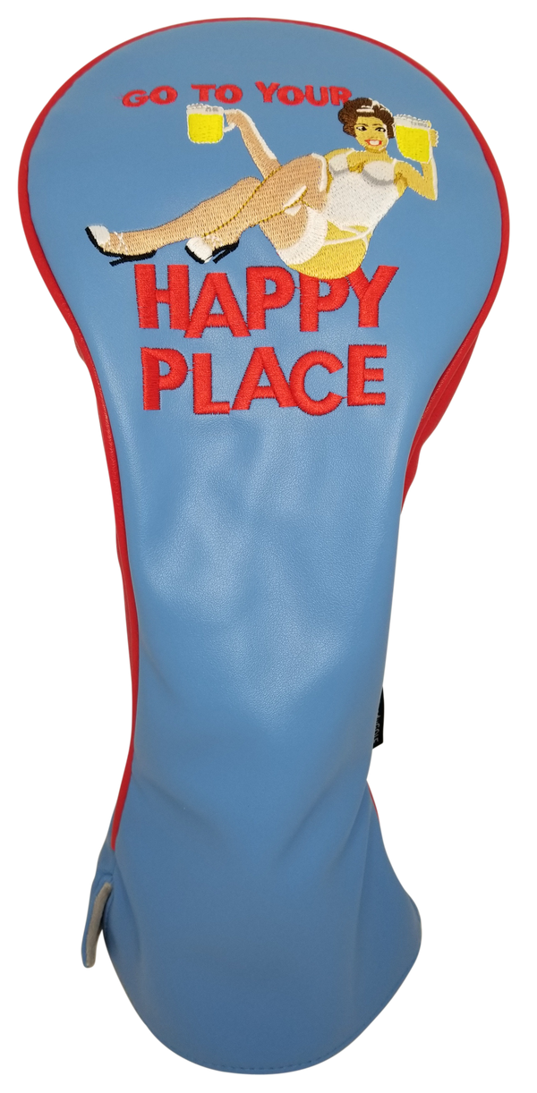 Happy Place Embroidered Driver Headcover by ReadyGOLF