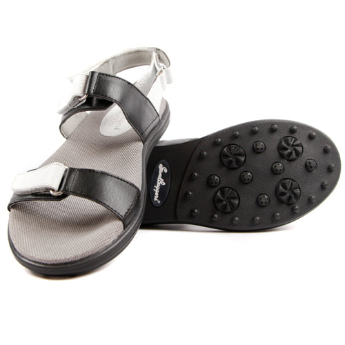 Sandbaggers: Women's Golf Sandals - Lola Black & White (Size 9) SALE