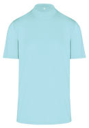 ReadyGOLF Mens Mock Neck Stretch Fit Polo Shirt - Seafoam