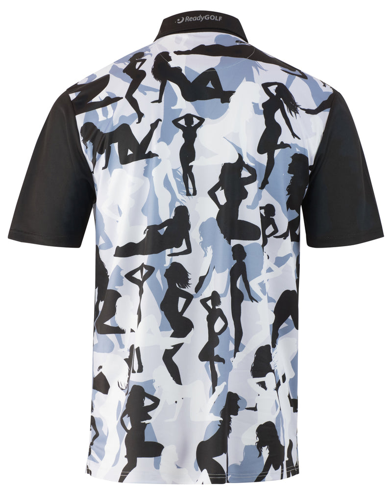 Naked Lady Camo Mens Golf Polo Shirt by ReadyGOLF
