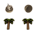 ReadyGolf: Palm Tree with Crystals Ball Marker Earrings