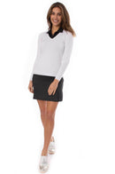 Golftini Women's Black & White Side Pleat Performance Gelato Skort (Size 2) SALE