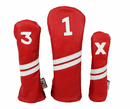 Sunfish: Leather Headcovers Set - Red & White
