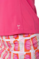 Golftini: Women's Sleeveless Zip Tech Polo - Hot Pink Clothing