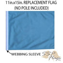 SSP Flags: 11x15 inch Golf Cart Replacement Flag - Light Blue/Sky Blue