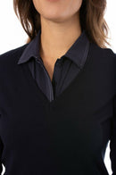 Golftini: Women's Long Sleeve V-Neck Sweater - Navy
