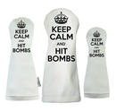Sunfish: Headcover (Driver, Fairway, Hybrid, or Set) - Keep Calm and Hit Bombs