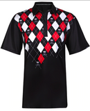 Tattoo Golf: Men's Performance Monster Cool-Stretch Golf Shirt - Black Clothing