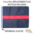 SSP Flags: 11x15 inch Golf Cart Replacement Flag - Thin Red Line