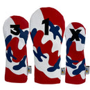 Sunfish: DuraLeather Headcovers - Red White and Blue Camo Appliqué