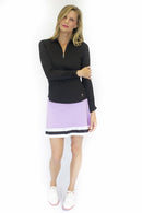 Golftini: Women's Long Sleeve Zip Tech Polo - Black