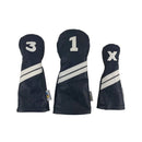 Sunfish: Leather Headcovers Set - Navy & White Golf Club Headcovers