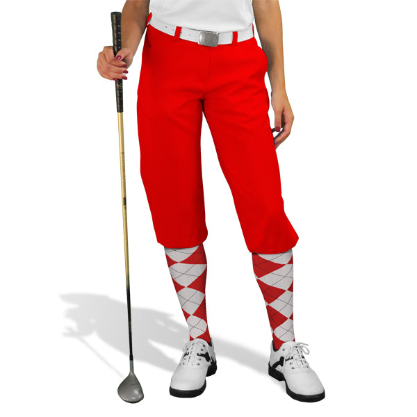 Ladies Red 'Par 3' Microfiber Golf Knickers by Golf Knickers