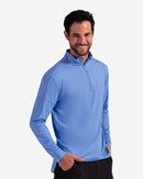 Indigo zip mock