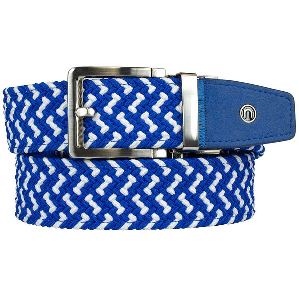 Nexbelt: Men's Braided Belt - Blue & White