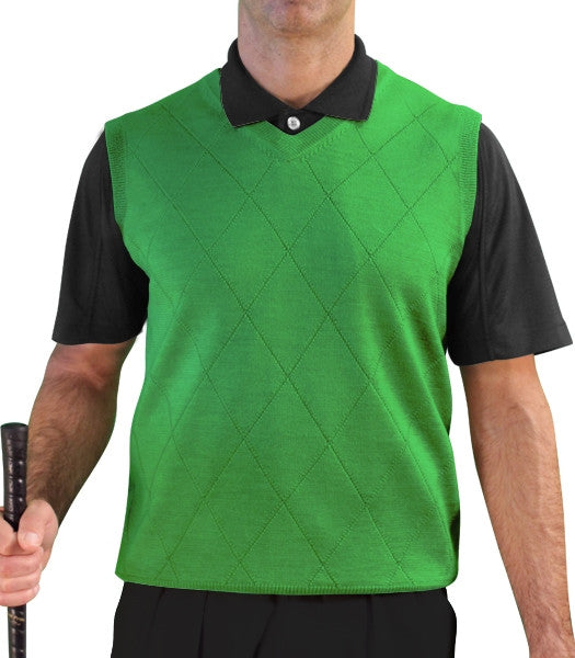Golf Knickers: Men's Solid Sweater Vest - Lime
