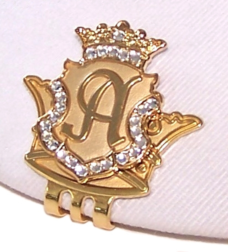 Navika Crystal Ball Marker & Crown Clip - Gold Initial "A"