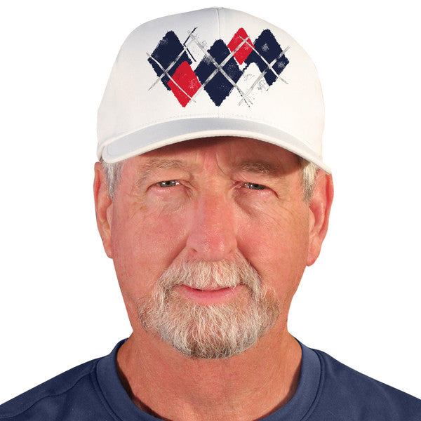 Men's Navy/Red/White 'Active Series' Argyle Paradise Ball Cap by Golf