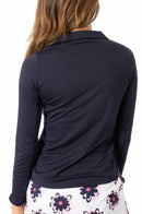Golftini: Women's Long Sleeve Zip Tech Polo - Navy