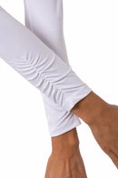 Golftini: Women's Long Sleeve Breathable Panel Zip Tech Polo - White